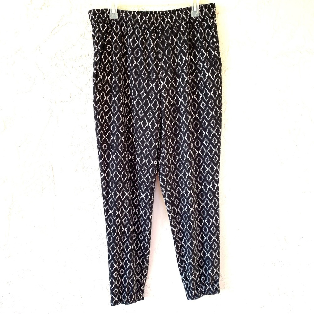 Banana Republic Black & White Print Jogger Pants 12